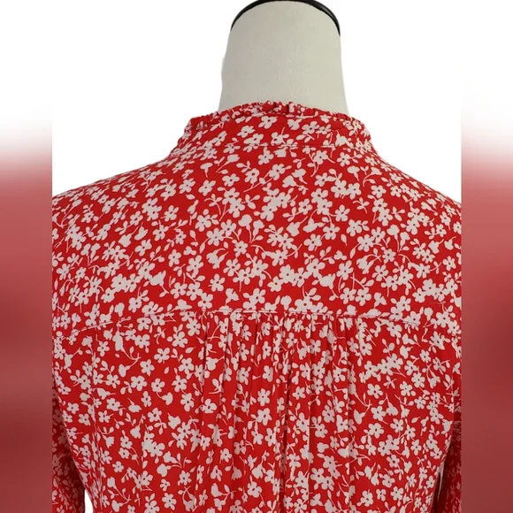 J. Crew Floral Button Front Tiered Shirtdress Tossed Bouquet Cottagecore - Picture 7 of 13